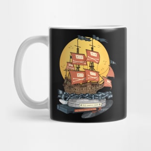 Free internet. Pirate ship. Mug